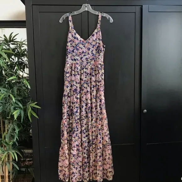Rachel Zoe Floral Tiered Maxi Dress Size 10 - Picture 3 of 11